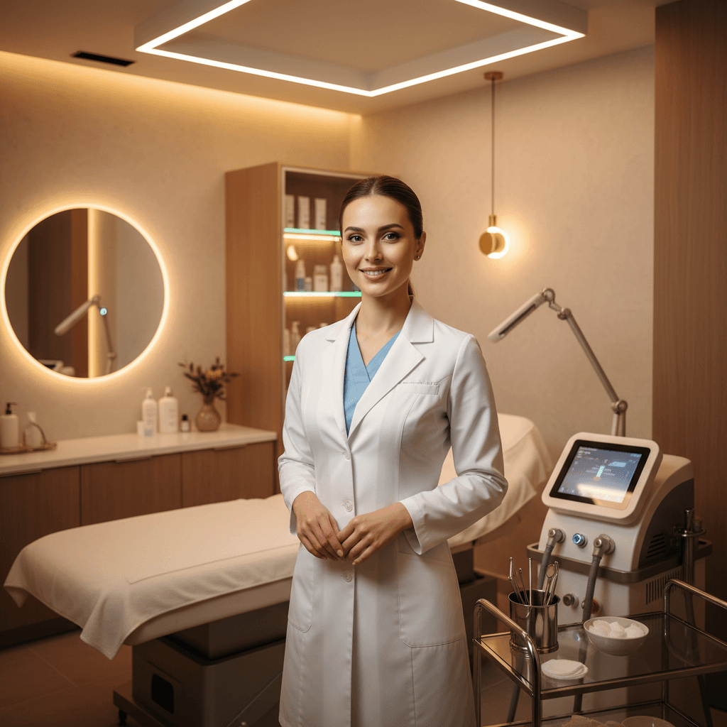 Aesthetics specialist in professional clinic